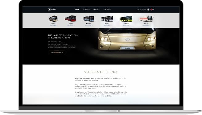 web design for laz factory designed by Dima Radushev